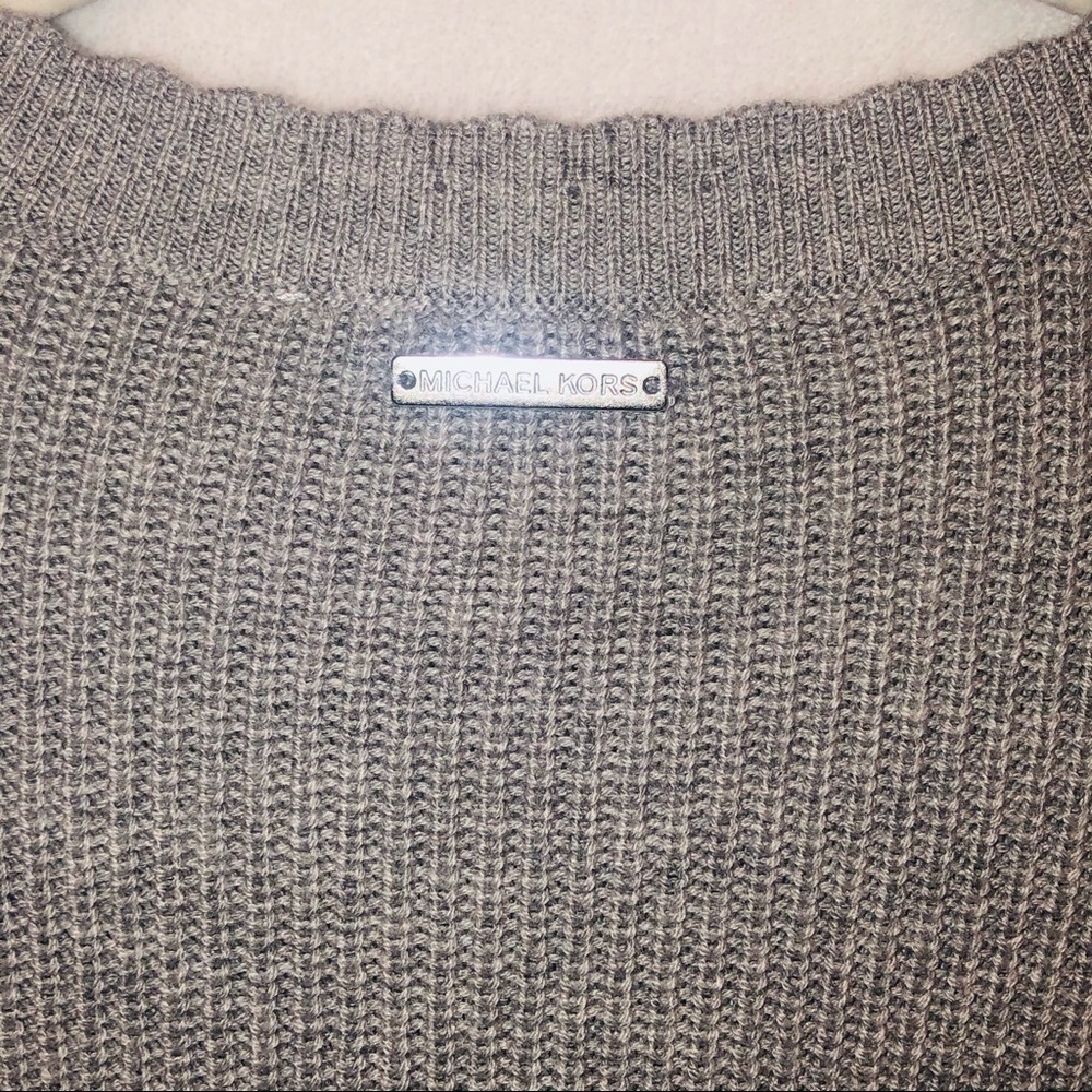 NWT Michael Kors Gray Lace Up Front Knit Sweater Size Medium - Picture 12 of 12